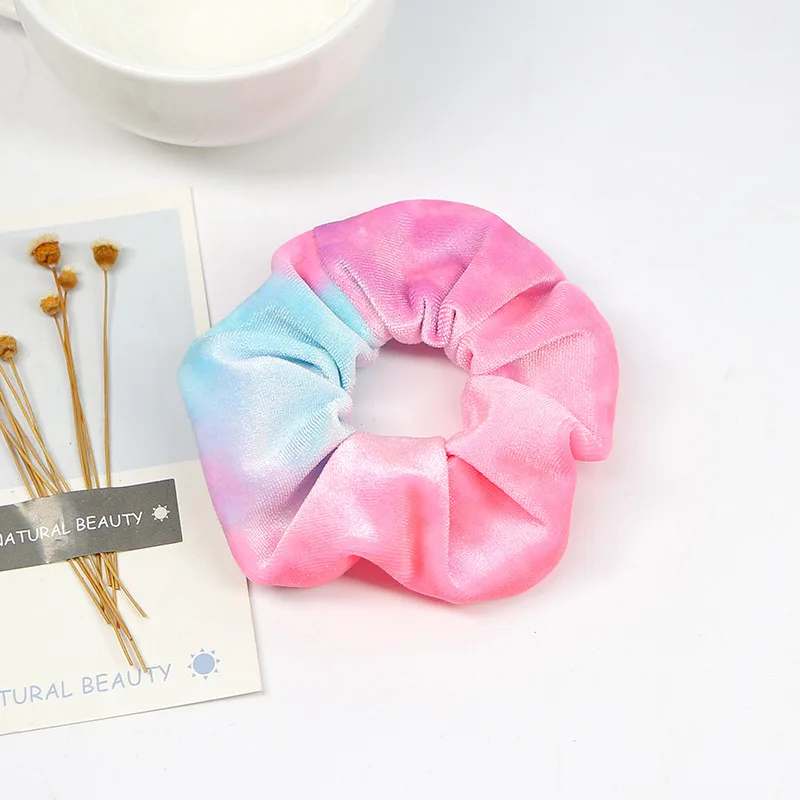 pink scrunchies 1 шт., повязка для волос, окрашенная резинка для волос, бархатные аксессуары для волос для женщин и девочек, повязка на голову, эластичная резиновая резинка для волос, резинка для волос, кольцо, конский хвост, держатель - Цвет: pink scrunchies