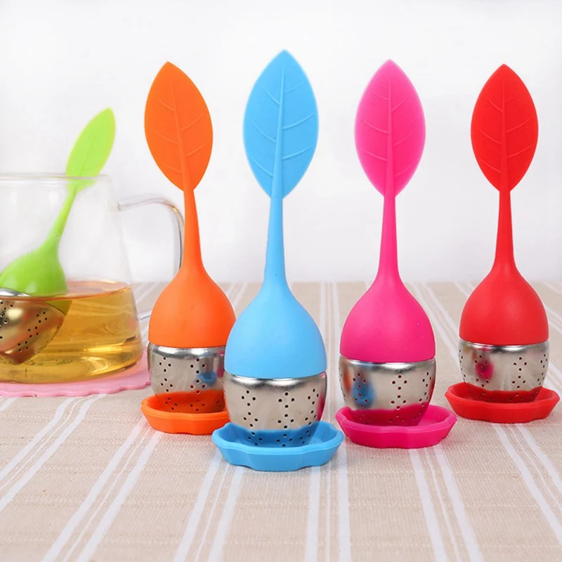 

Stainless Steel Silicon Tea Ball Leaf Tea Strainer for Brewing Device Herbal Spice Filter mug cup bowl utensil Kitchen Tools