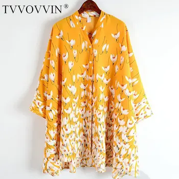 

Korea Vintage Temperament Print Full Sleeve Blouse Loose Plus Size Women Irregular Design 2020 Spring Summer New Shirt XJ4742