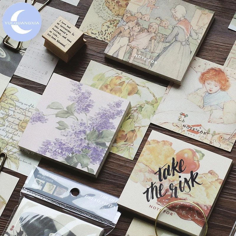 

YueGuangXia The Old Dream Journal Canned Memo Pads Cycle Notepad Diary Writing Note Down Notepad Stationery 90pcs/total 3 Design