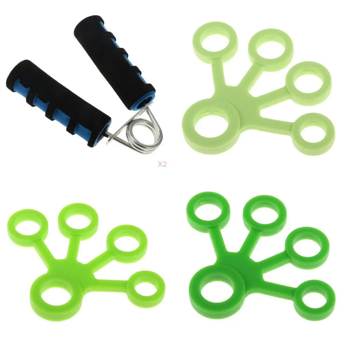 4 Packs Hand Grip Strengthener Finger Stretcher Strength & Dexterity Trainer Muscle Strengthening Training Tool
