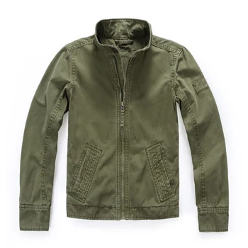 

AF European American military green camouflage retro American tooling male stand collar Harrington jacket male cotton jacket
