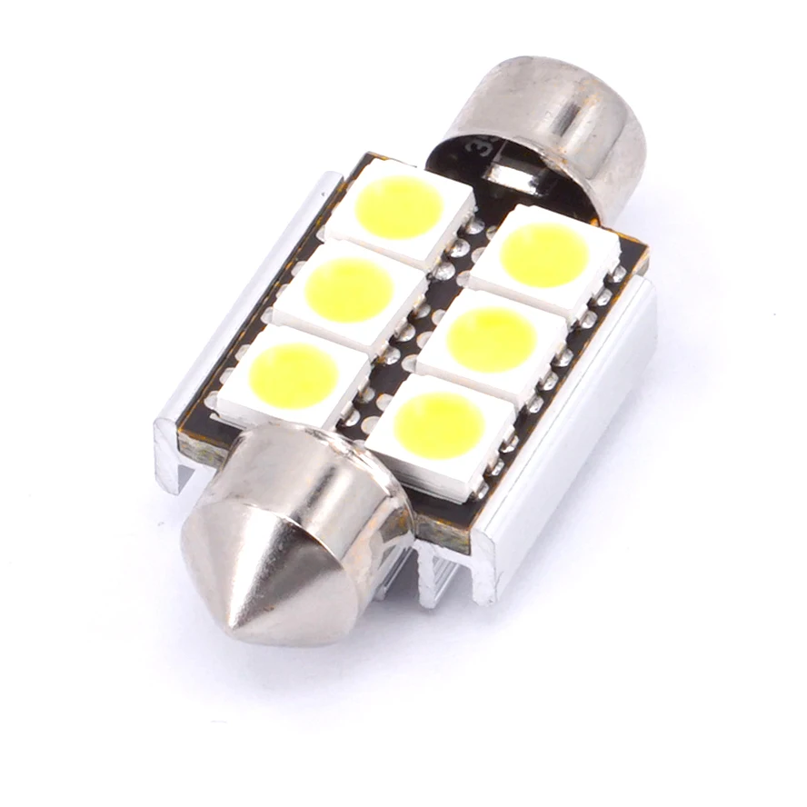 200 шт. 36 мм C5W C10W CANBUS без ошибок фонасветильник 6 SMD 5050 Светодиодный Светодиодная
