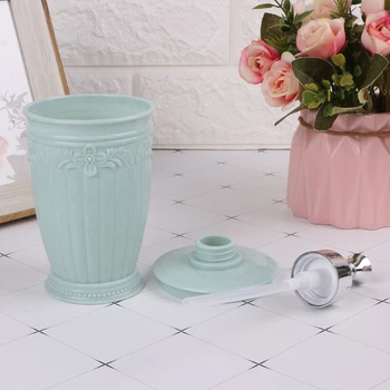 

400ml Empty Carved Flower Pump Dispenser Bottle Shampoo Soap Shower Container 896D