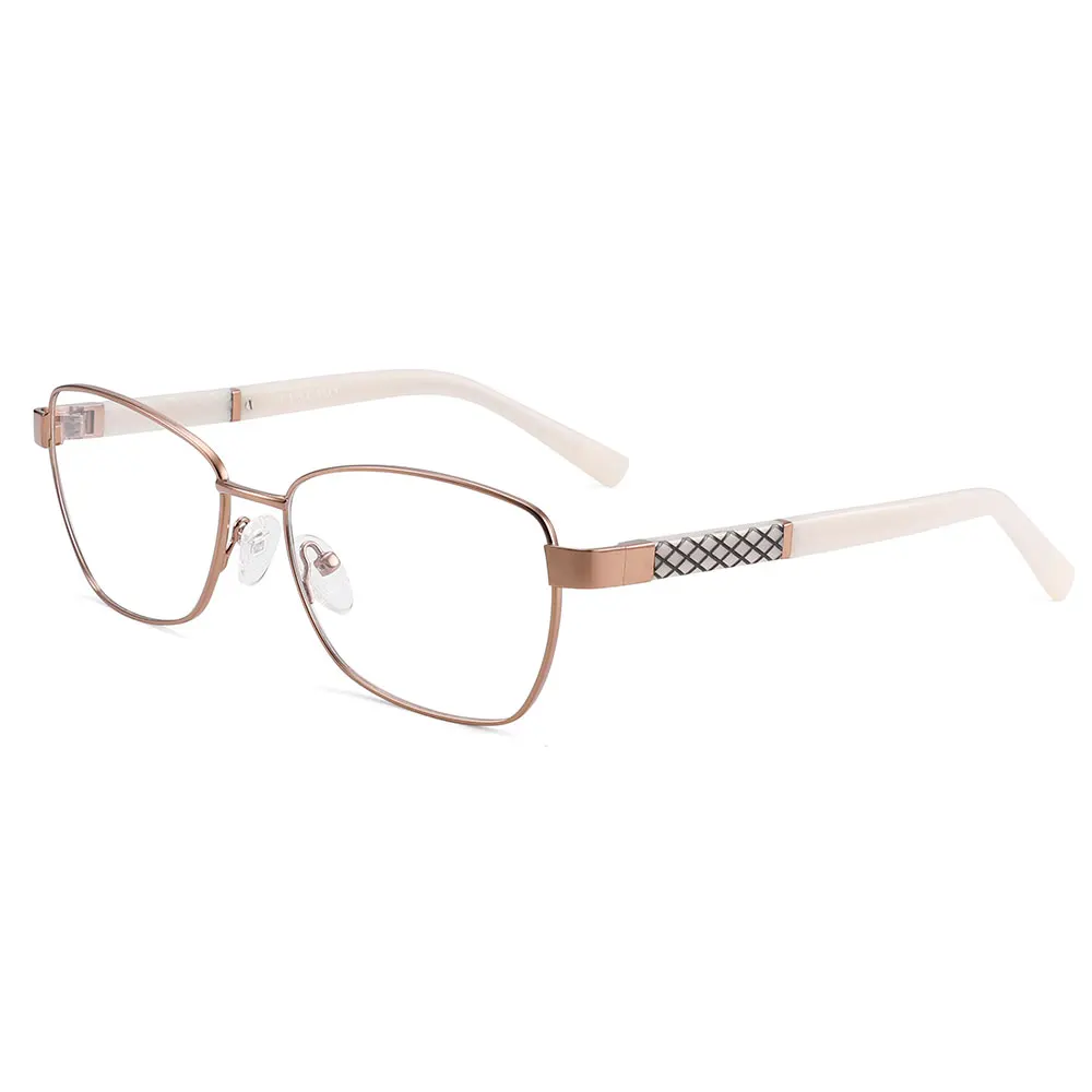 

High quality modern design square full rim metal frame ladies rainbow color optical eyewear