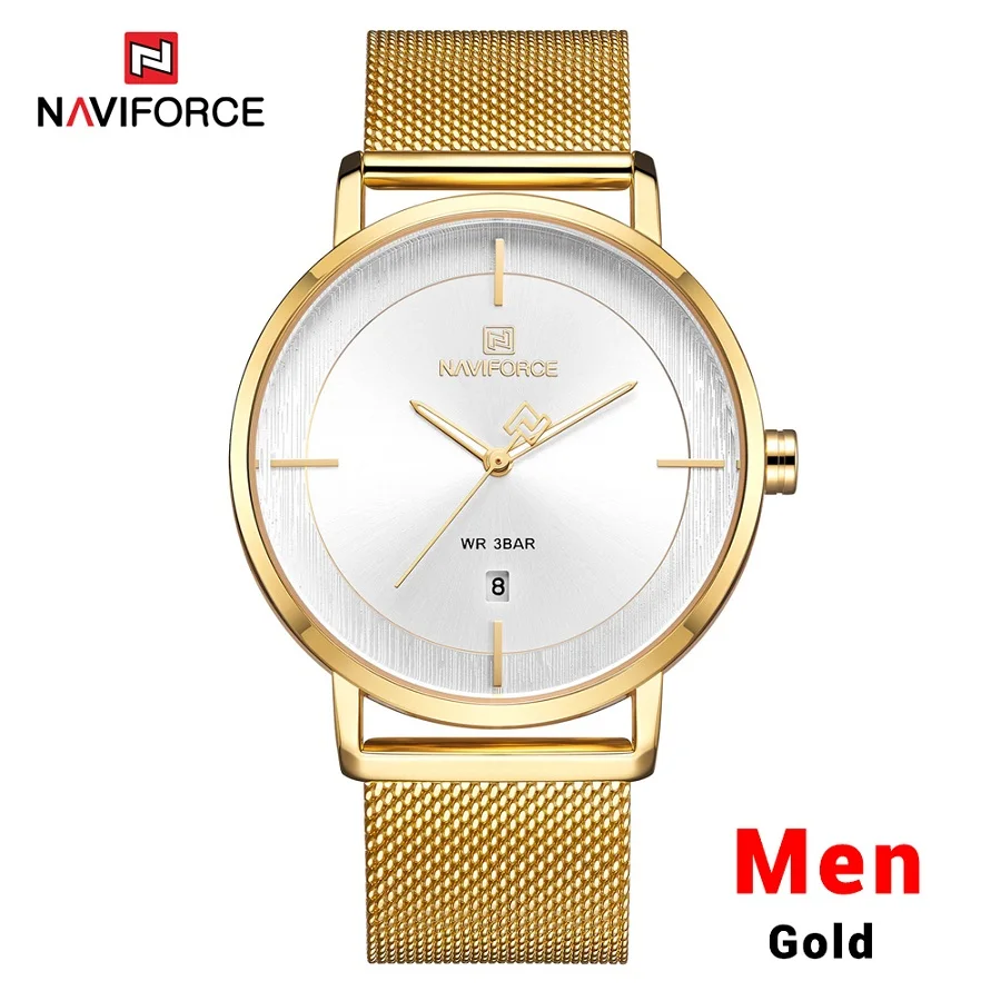 Men GW Новинка, NAVIFORCE часы для влюбленных, Лидирующий бренд, мужские деловые часы или женское платье, кварцевые часы, мужские водонепроницаемые часы, наручные часы - Цвет: Men GW
