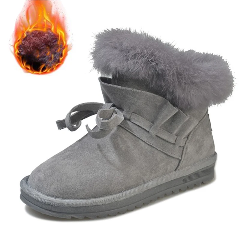 

Women's Plush Warm Snow Boots，Women's Plus Velvet Padded Non-Slip Short Boots Flat Rubber Sole Ankle Boots Mujer Botas