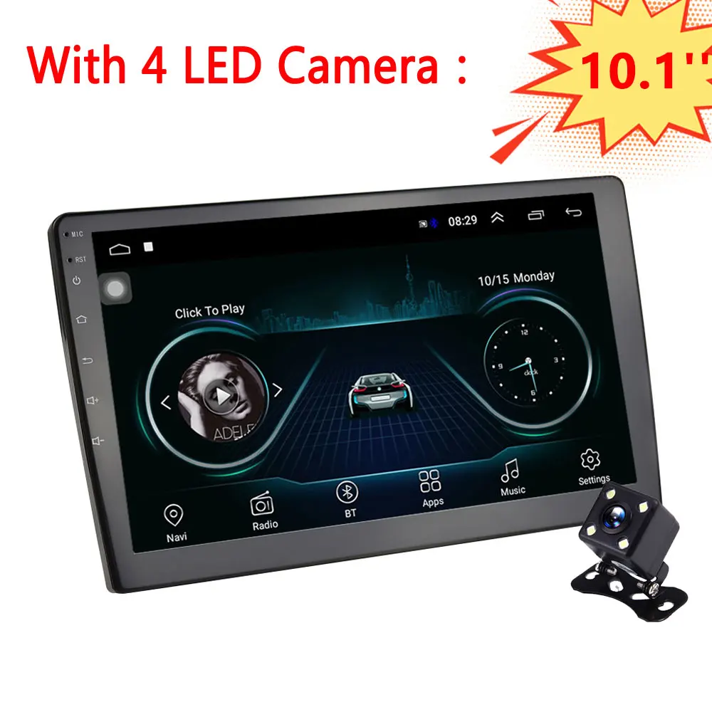 10.1inch 4LED Light Podofo 9/1" Мультимедиа для Android плеер 2din автомобильный Радио Аудио Стерео Авторадио GPS Bluetooth Wi-Fi Mirrorlink MP5 плеер радио - Цвет: 10.1inch 4LED Light
