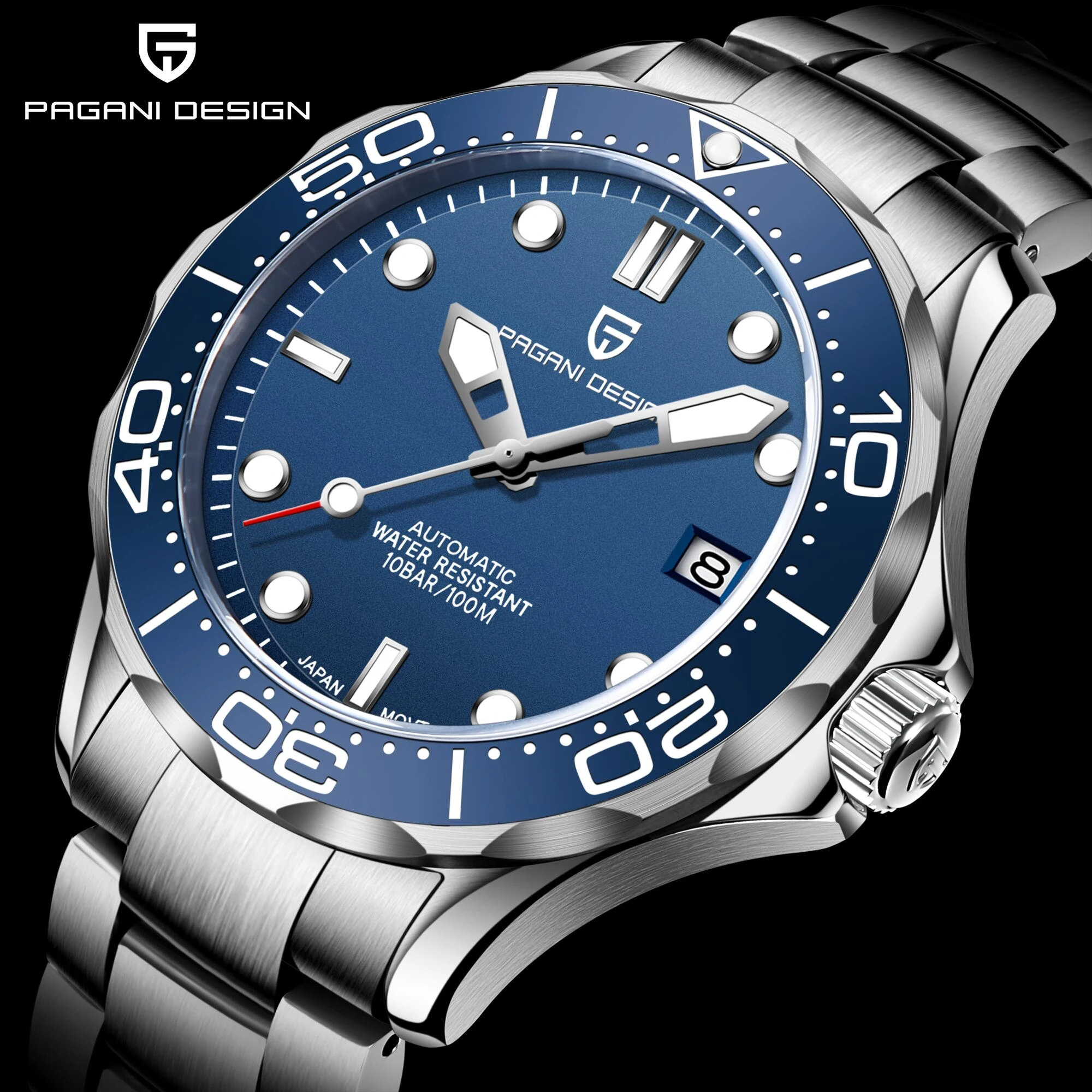 2021 New PAGANI DESIGN Automatic Wristwatch men Stainless Steel Dive Mechanical watch for men Luxury watch men reloj hombre