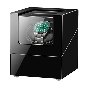 

JQUEEN AAA Quality Single Watch Winder with Quiet Motor MDF Black Interior Black PU leather Power AC adapter Hote Sale