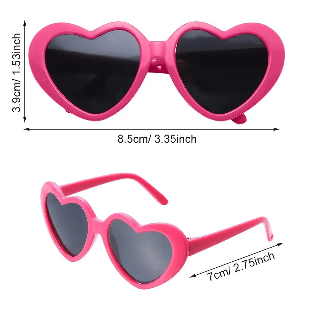 Doll Eyewear Accessories Heart Miniature Sunglasses Candy Color Frame Doll Glasses Toys For 60CM Dolls Dress Up