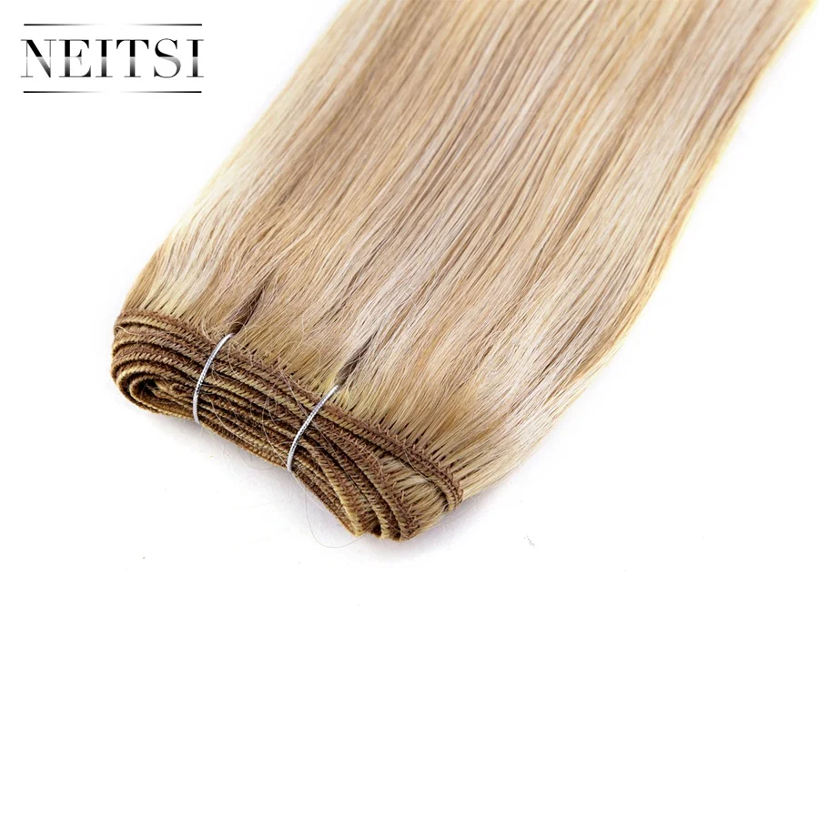 Волосы Neitsi прямые двойные вытянутые волосы Remy Пряди человеческих волос для наращивания 1" 110 г/шт. P27/613# P18/613# пианино Цветной настоящие волосы Weft пряди
