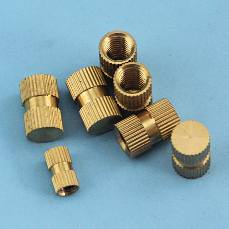 20pcs M4 brass blind hole nuts sleeres straight line knurled nut injection molding muff embedded sleeve 6mm outside diameter