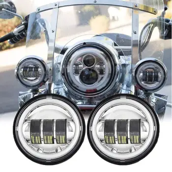 

2PCS Black Chrome Harley Models with 4.5" Round Auxiliary Forward Lighting 30W 6000K 4.5" Inch Motorcycle Fog Lights