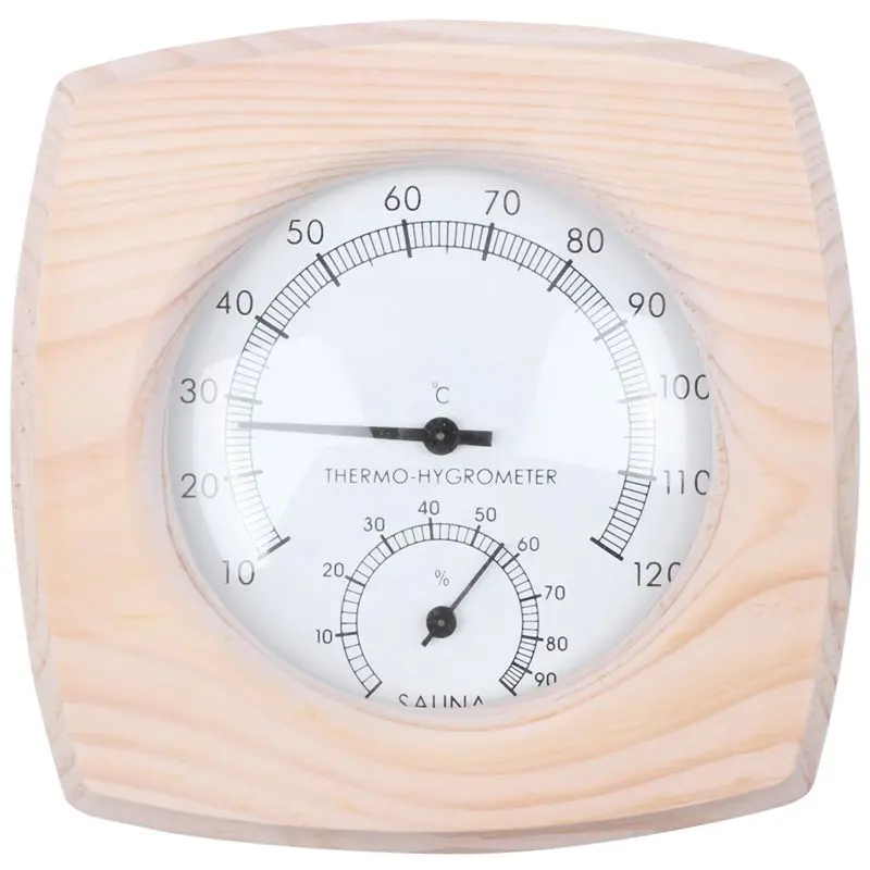 1Pc Wooden Sauna Thermometer Hygrothermograph Thermometer Hygrometer Humidity Measurement for Sauna Room
