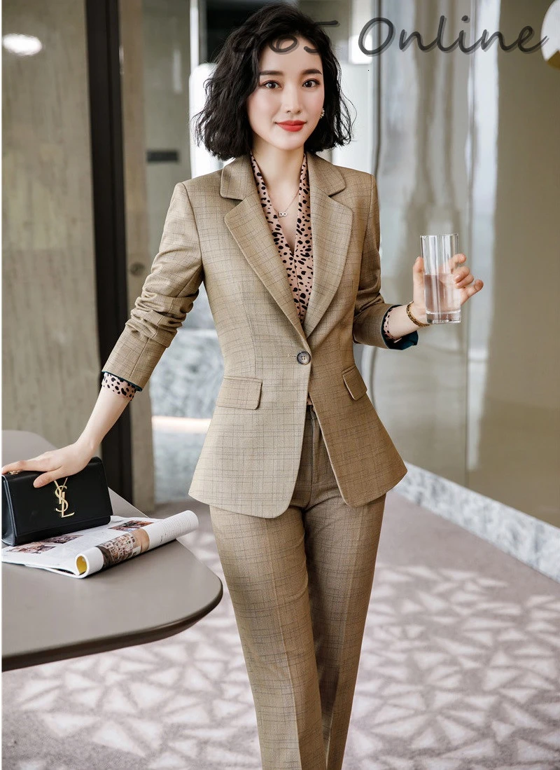Женские деловые брючные костюмы из высококачественной ткани со штанами и