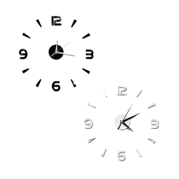 

3D Home Decor Quartz Diy Wall Clock Clocks Horloge Watch Living Room Fashion Acrylic Mirror Stickers