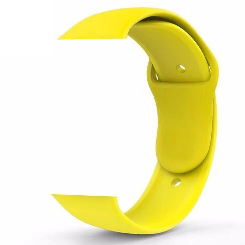 Мягкий силиконовый спортивный ремешок для Apple Watch серии 5 4 3 2 1 42 мм 38 мм 40 мм 44 мм браслет на запястье ремешок для iWatch - Цвет ремешка: yellow