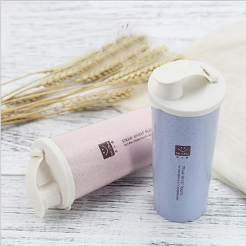 450 мл пластиковая бутылка для воды Миксер пшеничной соломы спортивный фитнес