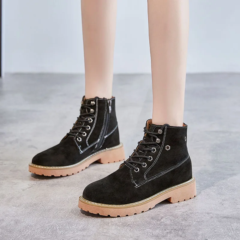 Ботинки мартинсы женские на платформе натуральная кожа Ретро стиль модная