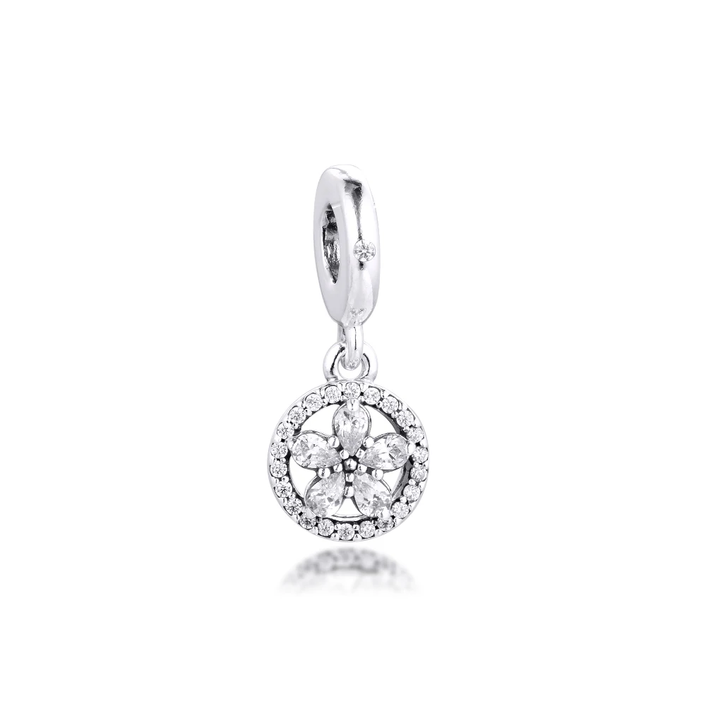 

Sparkling Snowflake Dangle Charm Christmas Gift Jewelry Components 100% Real S925 Sterling Silver Charms for Jewelry Making