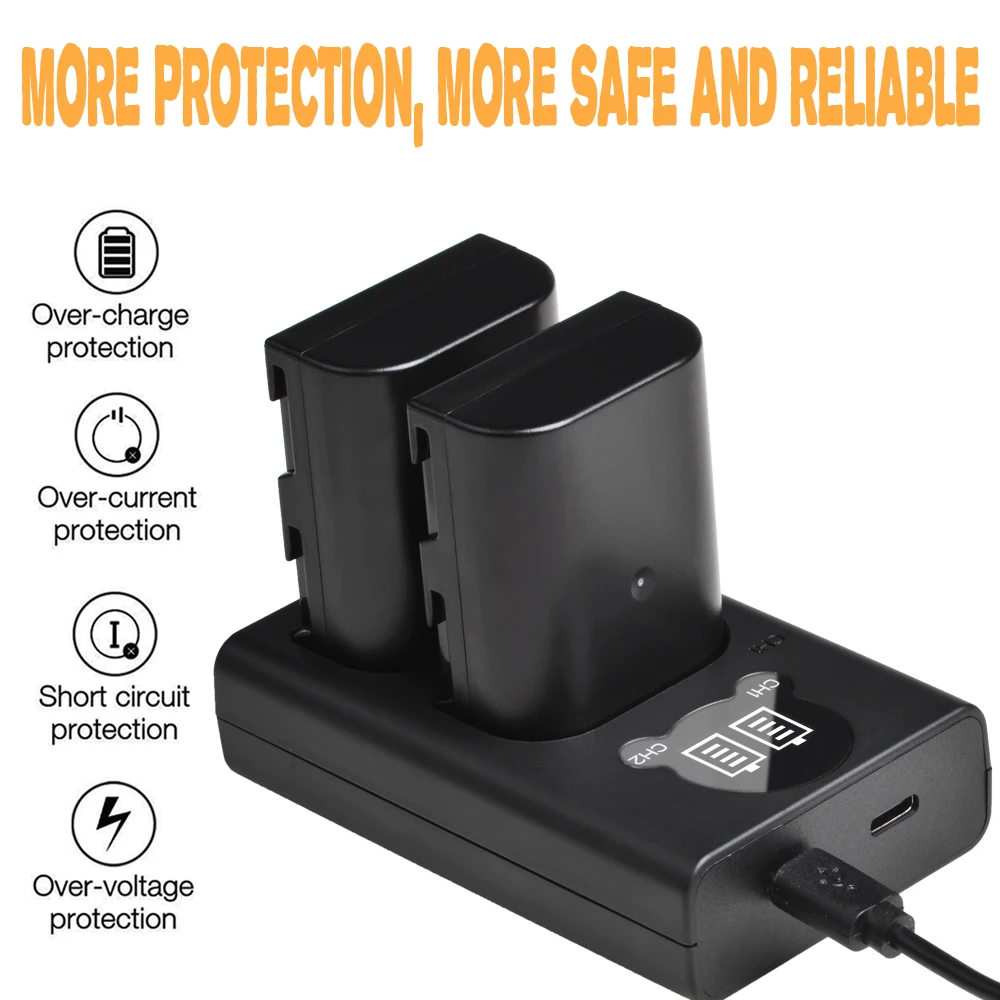 Pickle Power 2 x DMW-BLF19 DMW-BLF19E DMW-BLF19PP Batteries and LED Dual USB Charger Compatible with Lumix DC-G9 DC-GH5 DC-GH5LK DC-GH5S DMC-GH3 DMC-GH3A DMC-GH3K DMC-GH3H DMC-GH4 DMC-GH4K