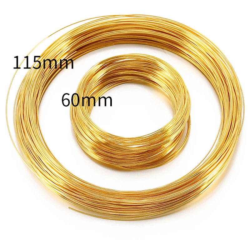 Gold Steel Memory Wire for Jewelry Making - 100 Loops Bracelet and Necklace Set