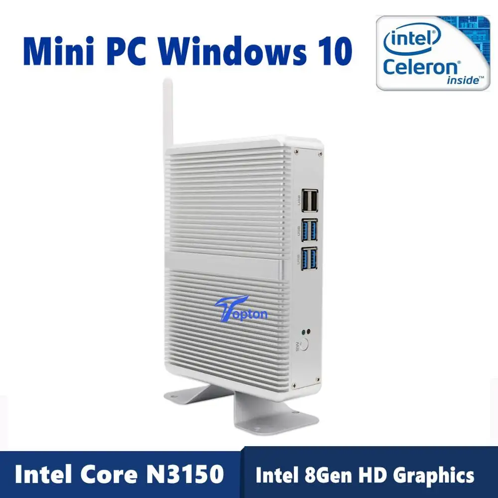 Мини ПК Windows 10 процессор Intel N3150 4 ГБ DDR3/64 Гб SSD поддерживает WiFi Dual/Gigabit Ethernet/HDMI/VGA/Dual