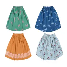 Летние хлопковые юбки принцессы для маленьких девочек, детская юбка для девочек с рисунком яблок и клубники, подарок
