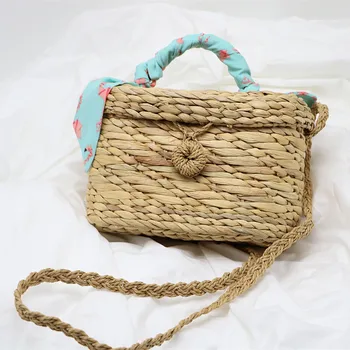 

New Calabash Scarf women Straw Woven Bag Hand Woven Messenger Bag