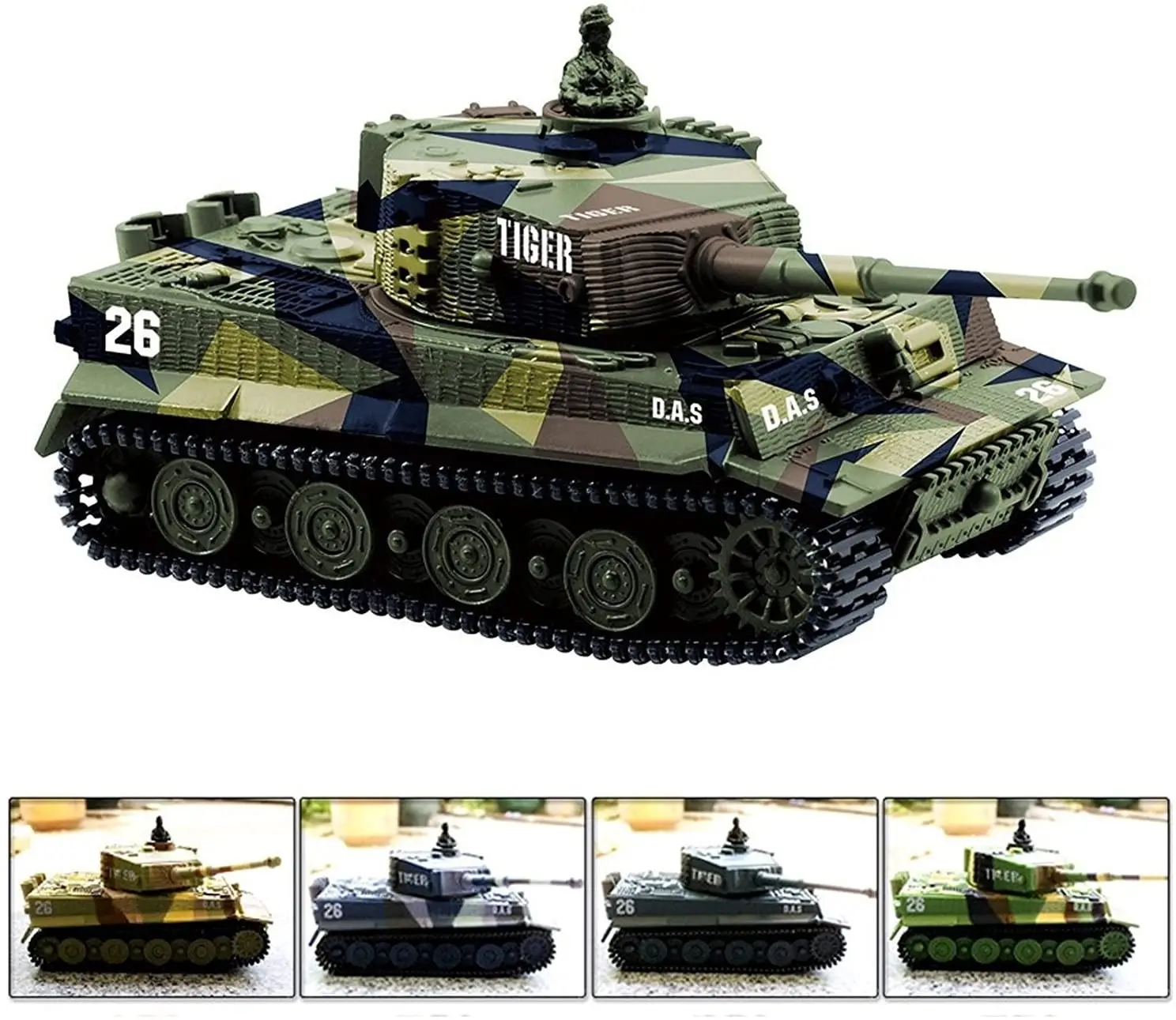 RC Mini Panzer Tiger mit Schusssimulation Sound und drehbarer Turm NEU 