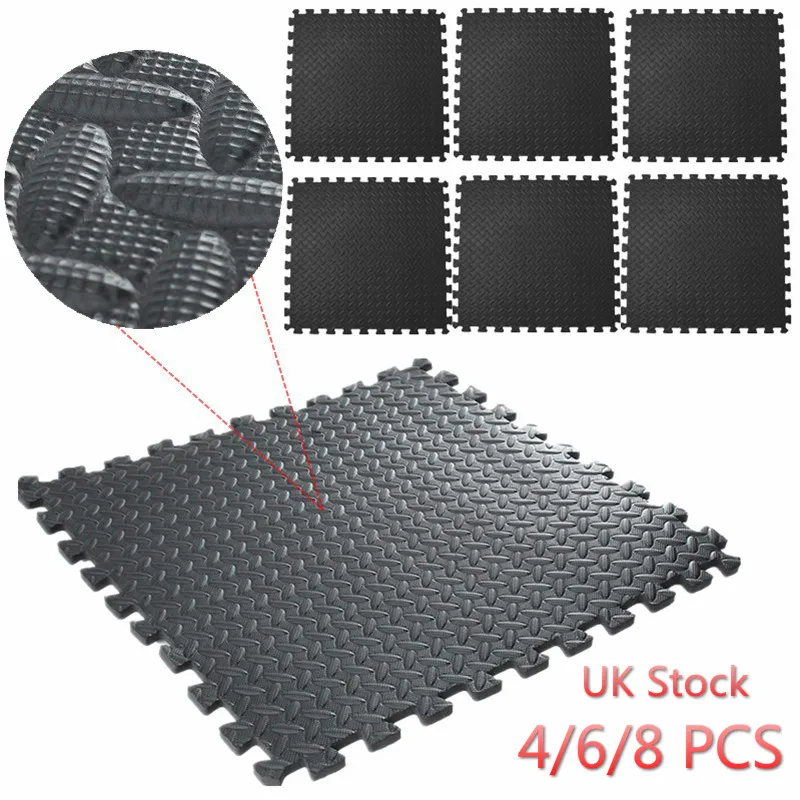 61x61 см высокая плотность EVA пена пол сцепленная плитка коврик Прочный шоу пол тренажерный зал упражнения игровая комната Йога коврик черный