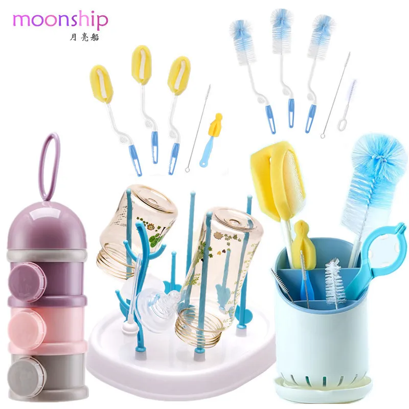 

Feeding Bottle Water Draining Drying Rack Storage Shelf Air Dry Drying Rack Infants Pacifier Glass Baby Dustproof Holder Shelf