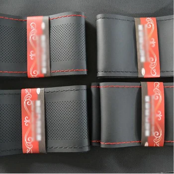 

DIY PU Steering Wheel Cover Four Seasons Universal Breathable Steering Wheel Cover Suitable For 15 inch/38 cm Steering Wheel