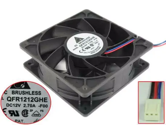 

Охлаждающий вентилятор для сервера Delta Electronics QFR1212GHE F00 DC 12 В 120 А 120x38 мм