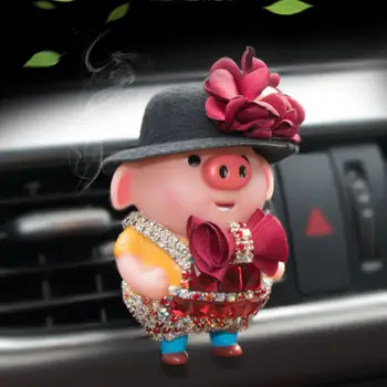 

Car Freshener Cute Diamond Pig Doll Perfume Clip Cartoon Decoration Automobiles Outlet Air Purifier Scent Smell Diffuser Gifts