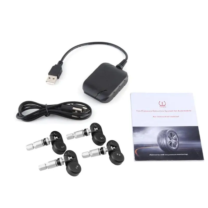 USB автомобильный TPMS Авто контроль давления в шинах сигнализация для авто Android навигация с 4 внешними/внутренними датчиками