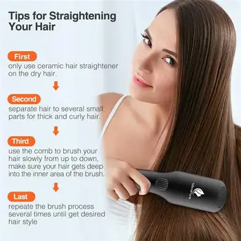 

2-in-1 Ionic Enhanced Hair Straightener Brush ship from US drop shipping