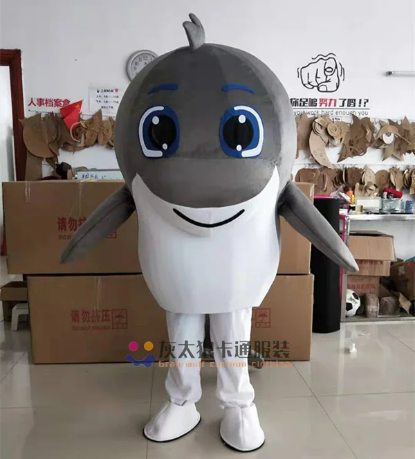 gray dolphin Распродажа; костюм-талисман в виде животного океана; костюм дельфина, Кита, медузы, акулы; карнавальный костюм; Рождественский рекламный парад; Хэллоуин - Цвет: gray dolphin