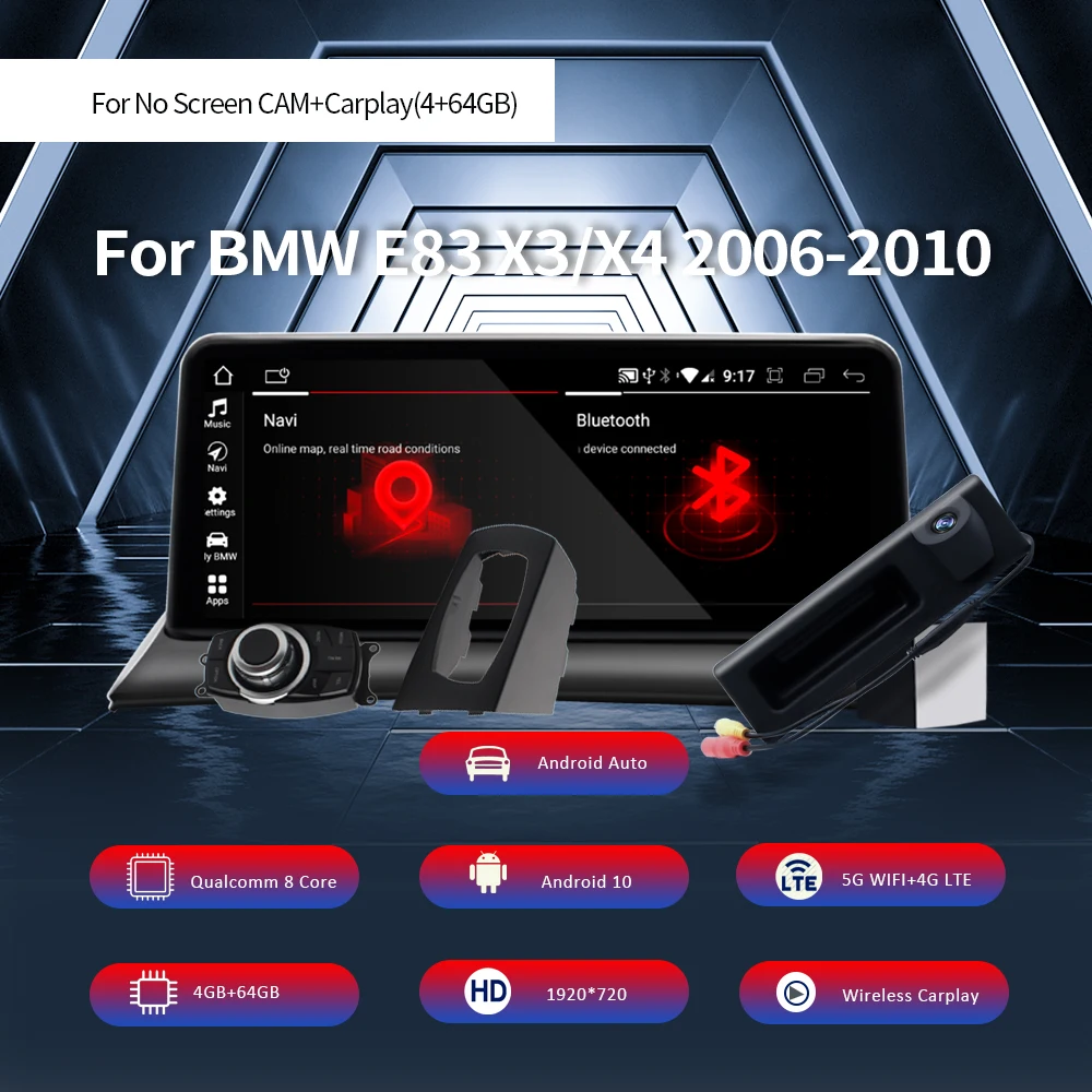 Nunoo 10.25 Inch Android 10.0 Car Radio Stereo 8 Core Multimedia Player IPS 4GB 64GB For BMW X3 X4 E83 2010-2016 GPS Navigation | Car Multimedia Player -1005003106057362