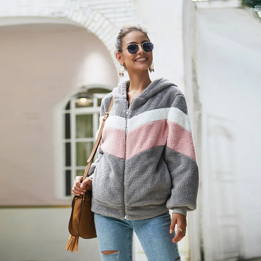 Толстовки женская одежда с длинным рукавом Manteau Femme Hiver Jogging милое флисовое Свободное пальто с капюшоном Bluzy Damskie Navidad