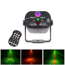 Светодиодный вечерние светильник s USB лазерный Светильник проектор пульт дистанционного управления/звуковая активация DJ диско сценический светильник ing Рождество Семья день рождения
