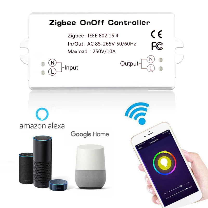 Mr NEW Zigbee вкл/выкл управление Лер умный переключатель приложение дистанционное управление Умный дом модуль AC85-265V 10A белый переключатели с Google Home