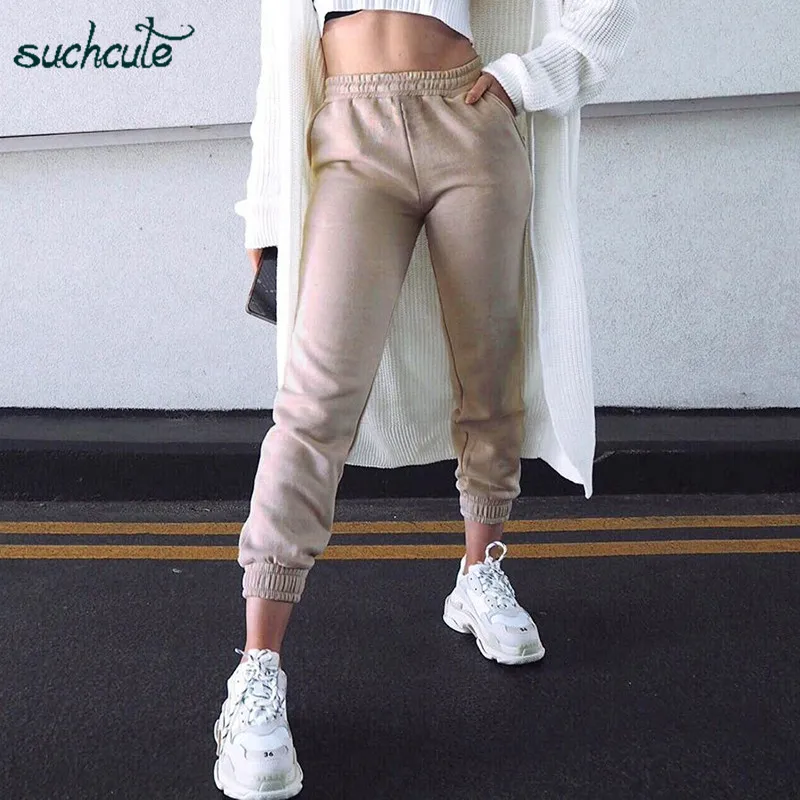 SUCHCUTE/Плотные хлопковые брюки; теплые брюки в готическом стиле для женщин; зимние женские брюки; брюки-карго в стиле Харадзюку; гарем; Pantalones Mujer Festival