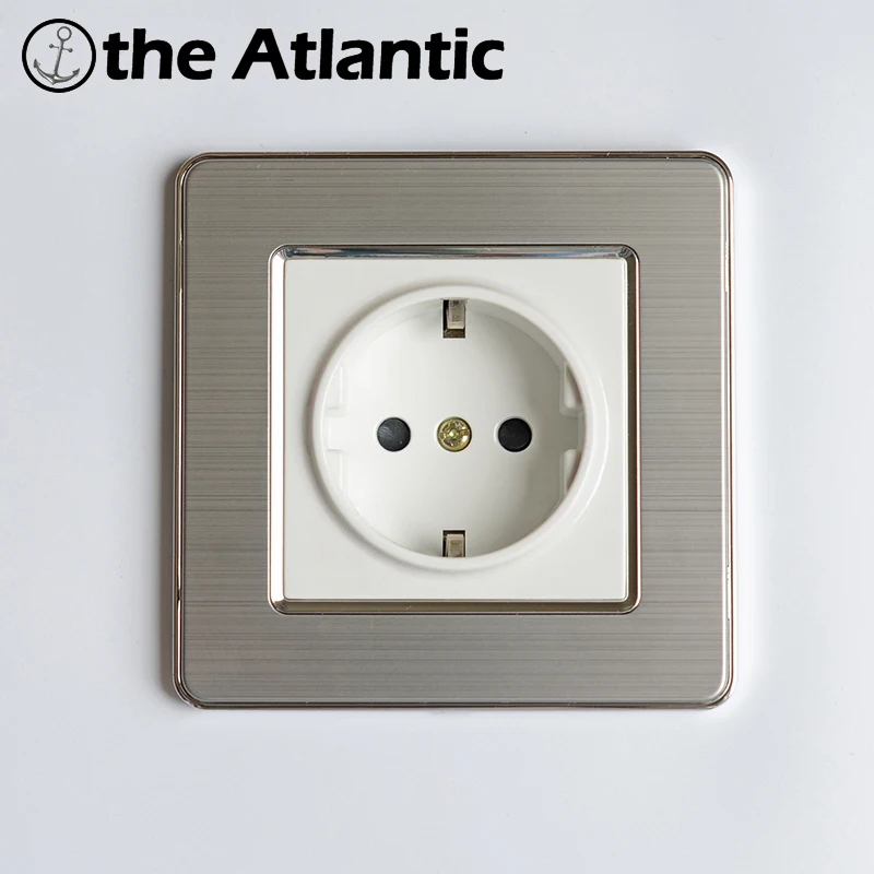 Atlectric ЕС/DE/RU стандартная заземляющая розетка 146 мм* 86 мм штепсельная розетка электрическая розетка из нержавеющей стали