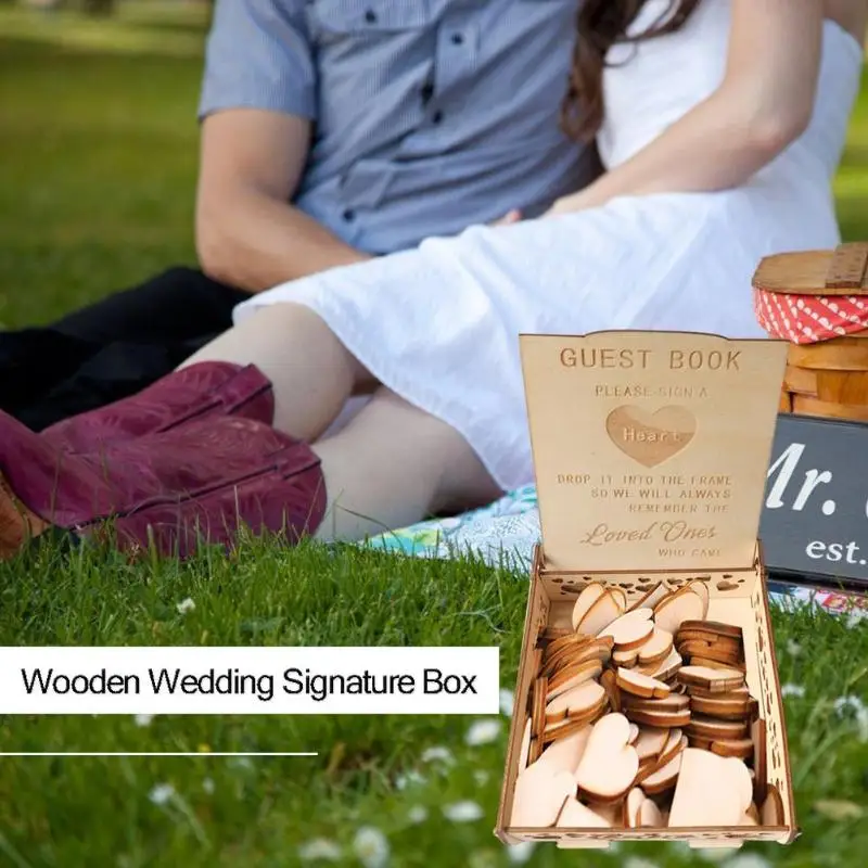 Свадебные украшения деревенский Сладкий Свадебный Гостевая книга подвесное сердечко коробка Свадебная упаковочная коробка 3D книга гостя