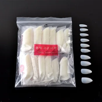 

Stick Completely Tip Nail Fake Nails Natural Color White Nail Patch Water Droplet Nail Tip 600Pcs False Nails