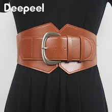 Deepeel 1Pc 12.5*64cm Women's Elastic Wide Belt Cummerbunds Pin Buckle Decoration Female Waist Corset Fashion Luxury Woman Belts