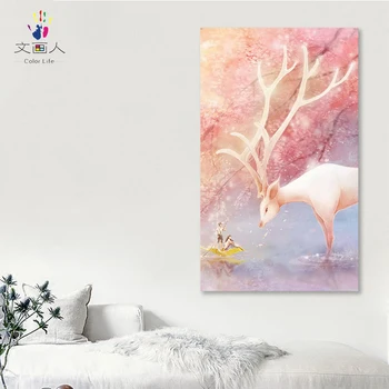 

paint by number art painting by numbers fantasy deer illustration hand-painted color oil painting