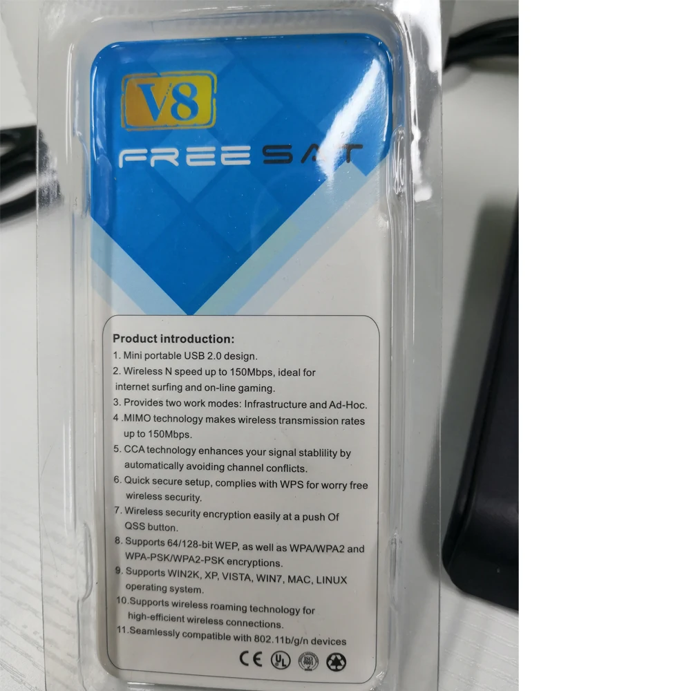 2,4 ГГц FREESAT USB WiFi с антенной работает для Freesat V7 HD V8 Супер цифровой приемник спутникового сигнала для HD ТВ телеприставки